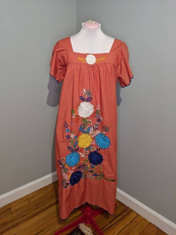 60s Embroidered Peasant Dress