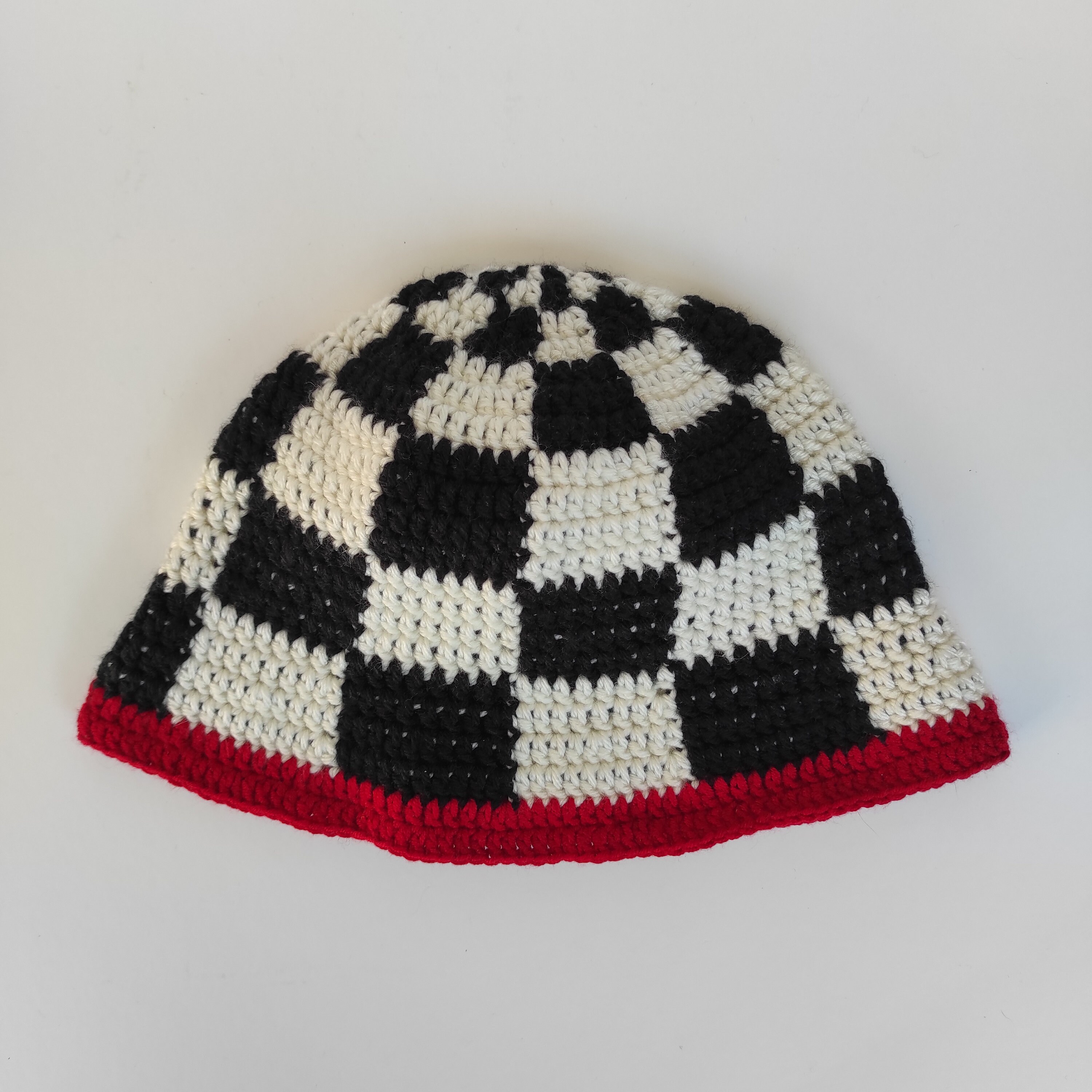 Handmade Black and White Crochet Bucket 