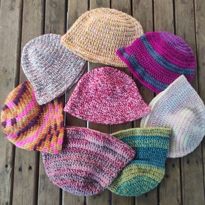 Handmade Crochet Bucket Hat, Women&#39;s Wool Winter Hat, Crochet Beanie, Knitting Beanie, Colorful Crochet Hat