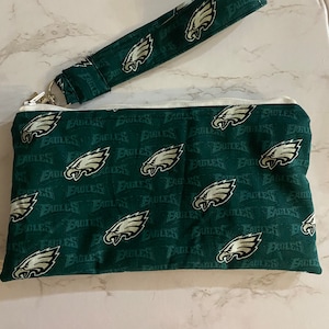 Philadelphia Football Team Makeup Bag - Lanyard - Zipper Pouch - Super Bowl - Eagles - Philly