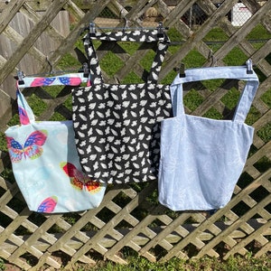 Seasonal Tote Bags - Butterfly Tote - Spring Tote - Glow in the Dark Ghost Tote - Halloween Tote - Fall Tote - Snowflake Winter Holiday