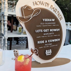 Moderne Cowboy Themed Bar Menü