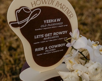 Modern Cowboy Themed Bar Menu