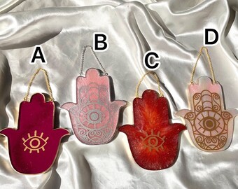 Resin Hamsa Fatima&#39;s Hand / Evil Eye Wall Decoration Nazar Boncuk / Gift / Epoxy Resin / Handmade / Suncatcher Vinyl Sticker