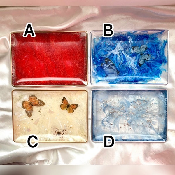 Resin / square bowl / decorative bowl various colors / decoration / jewelry / gift / ring bowl / shelf / epoxy