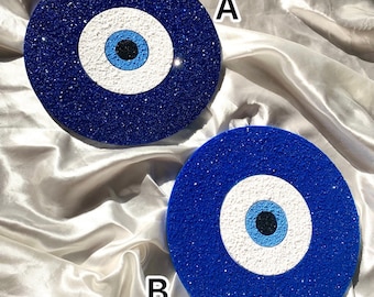 Resin Evil Eye Nazar Boncuk tray crystal surface (wall mount possible free of charge) / decoration / gift / handmade / Ramadan Eid