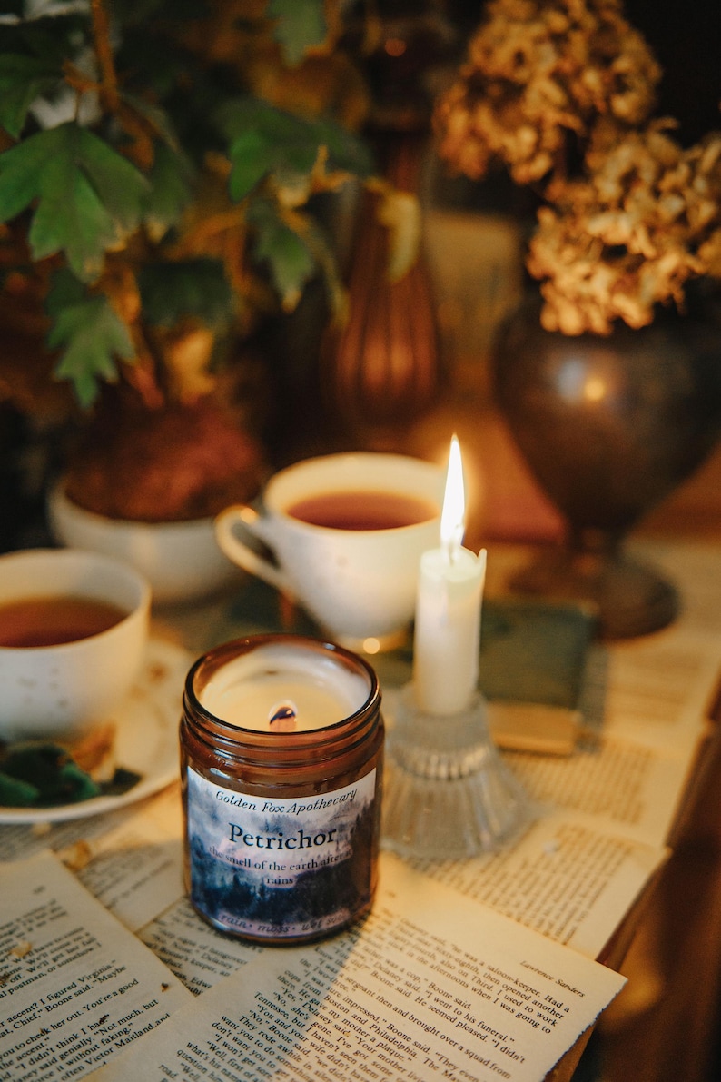 Petrichor Candle/ Rain Scent/ Rain Candle/ Wet Soil Scent/ Pine Candle/ Geosmin Candle/ Twilight Candle/ Luxury Scent image 4