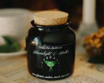Moonlight and Moths Candle | Night Blooming Floral | Witchy Moon Scent | Dark Feminine Energy | Black Currant & Musk | Mystical Night Candle