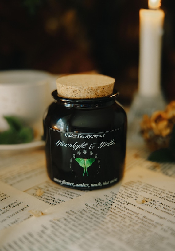 Moonlight and Moths Candle | Night Blooming Floral | Witchy Moon Scent | Dark Feminine Energy | Black Currant & Musk | Mystical Night Candle