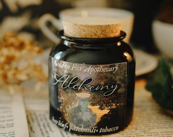Alchemy Scened Candle | Dark Academia | Moody Gothic Decor | Witchy Bookish Apothecary Gift