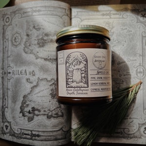 Terrasen Candle | Throne of Glass | Licensed Sarah J Maas | Reader Gift |Book Lover | Aelin Galathynius | TOG | Pine and Mountains Scent