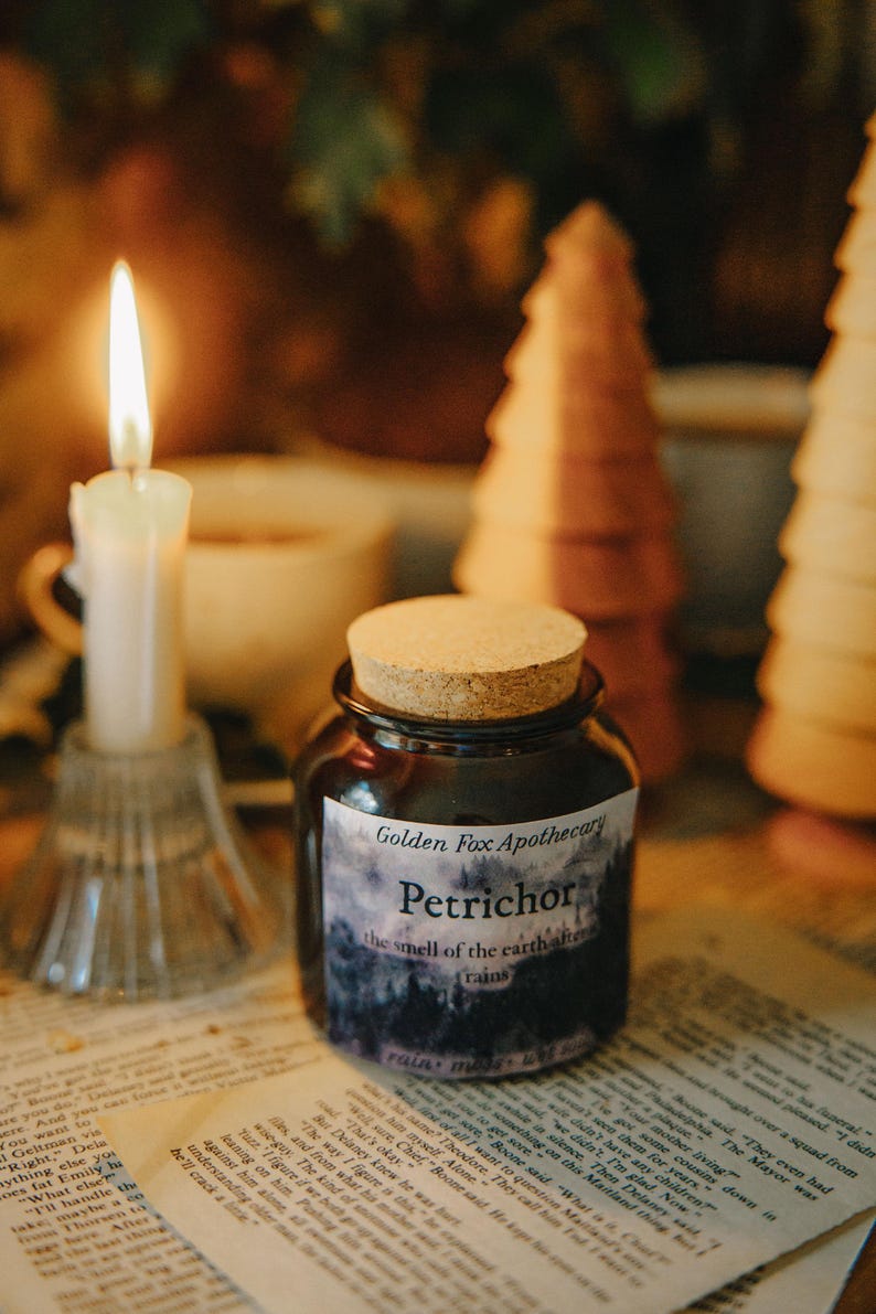 Petrichor Candle/ Rain Scent/ Rain Candle/ Wet Soil Scent/ Pine Candle/ Geosmin Candle/ Twilight Candle/ Luxury Scent image 1