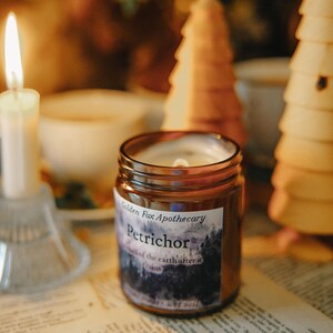 Petrichor Candle/ Rain Scent/ Rain Candle/ Wet Soil Scent/ Pine Candle/ Geosmin Candle/ Twilight Candle/ Luxury Scent image 3