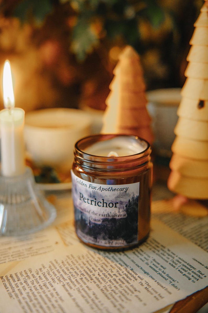 Petrichor Candle/ Rain Scent/ Rain Candle/ Wet Soil Scent/ Pine Candle/ Geosmin Candle/ Twilight Candle/ Luxury Scent image 3