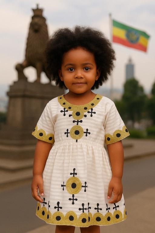 short ethiopian traditional dress Colorful Modern Habesha Dress