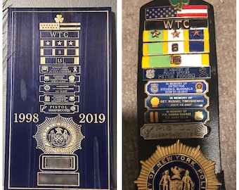 Personalized NYPD SCPD NCPD Retirement Plaque Shield Backing Medal