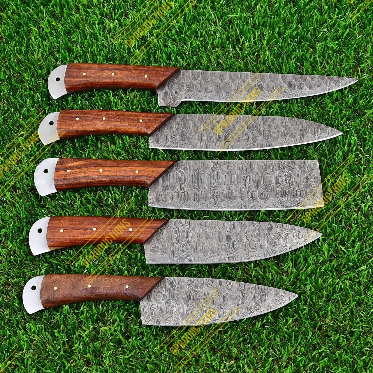 CUSTOM HANDMADE FORGED DAMASCUS STEEL STEAK KNIFE SET CHEF KITCHEN