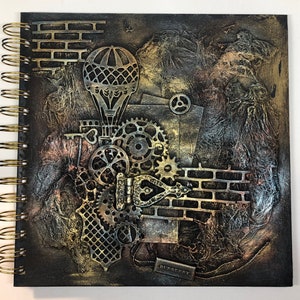 Notebook/notepad/diary/album steampunk 3D rust effect unique