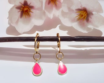 Rose Gold Enamel Earring