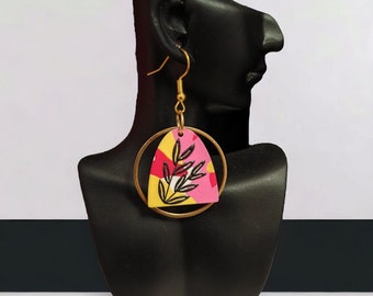 Colorful floral earrings
