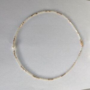 Golden pearl necklace with cultured pearls image 6