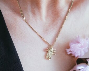 Beetle necklace gilded with 18K gold