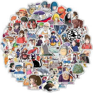 100pcs Studio Ghibli Stickers, High-Quality Waterproof Vinyl, Hayao Miyazaki Assorted Sticker Pack, Japanese Anime Sticker Pack Set [1]