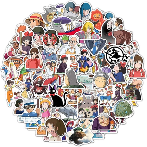 15-100pcs Studio Ghibli Stickers, High-Quality Waterproof Vinyl, Hayao Miyazaki Assorted Sticker Pack, Japanese Anime Sticker Pack Set [1]