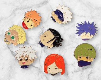 8pcs JJK Inspired Anime Enamel Pins Set