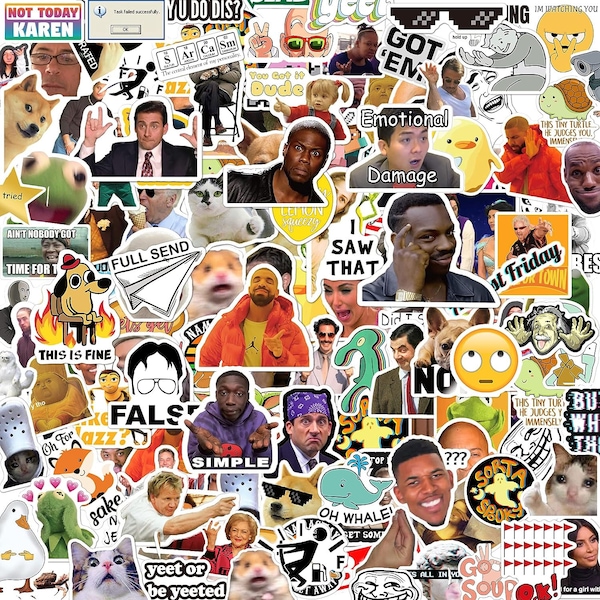 15-100pcs Viral Meme Stickers, High-Quality Waterproof Vinyl, Assorted Internet Sensations Sticker Pack, Funny, Celebrity