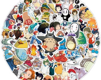 100pcs Studio Ghibli Stickers,  High-Quality Waterproof Vinyl, Hayao Miyazaki Assorted Sticker Pack, Japanese Anime Sticker Pack Set [3]