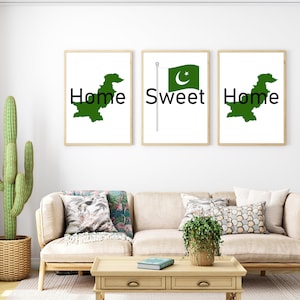 Pakistan Flagge und Pakistan Karte Wanddekor für Made in Pakistan im Westen lebende Familien