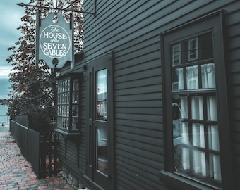 Witch town, wall art decor, Salem photo print, fall photography, large paper or canvas picture, Boston