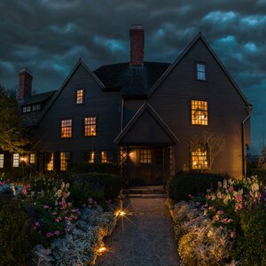 House of Seven Gables, città delle streghe di Salem, decorazione murale, stampa fotografica di Salem, fotografia autunnale, grande quadro su carta o tela, Boston