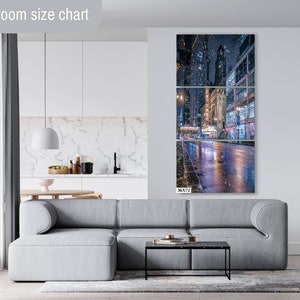 Winter Vibes Chicago, City Architecture, Urban Decor, Chicago Wall Art, Snow at night, Canvas decor Canvas(3 Panel)36x72 inches