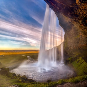 Seljalandsfoss Waterfall, Canvas decor, Metal Print, stampa su carta, scenario, Islanda