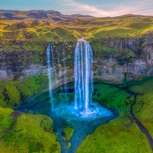 Seljalandsfoss Waterfall, Canvas decor, Metal Print, stampa su carta, scenario, Islanda