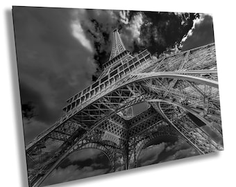 Eiffel Tower Black and White Photography Print: Paris Art