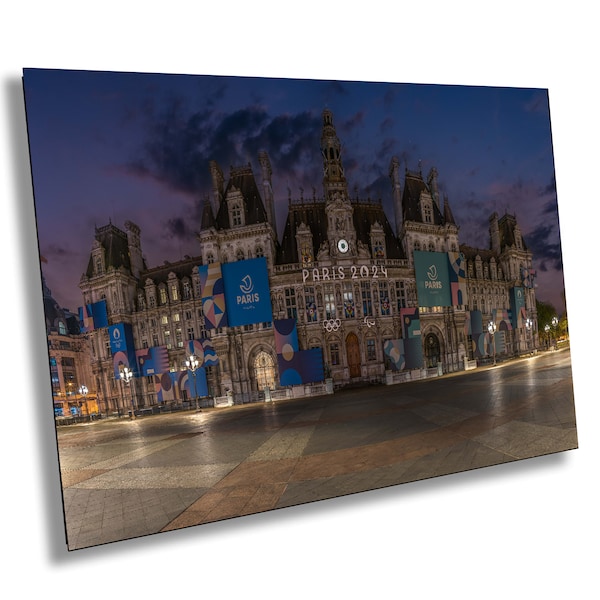 Hotel De Ville Paris, Canvas Wall Art, Canvas Print, Wall Art Paris France Painting Canvas Painting