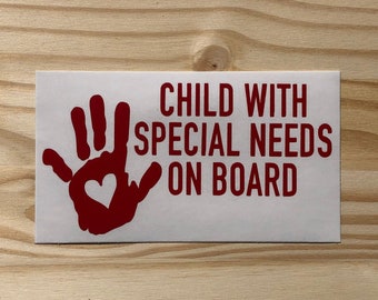 Special Needs Child On Board Vinyl Decal, Precious Cargo Bumper Sticker, Safety and Support Bumper Sticker, Awareness Decals