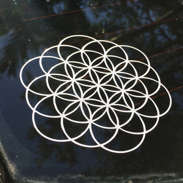 Sacred Geometry Flower of Life Vinyl Decal, Bumper Stickers, Journal, Altar Decor, Alchemy, Spiritual Stickers, Sacred Geometry Decals