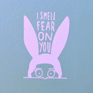 Pink Bunny Hat | Bob's Burgers Inspired | @ HeckinFarOut Bumper Sticker  Vinyl Decal 5 inches