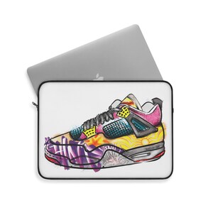 Jordan Retro 4 Baller Kicks Laptop Tablet Hülle Jshine Graffiti Laptop Hülle