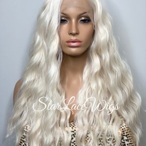 Silver white long hair wig KF82347
