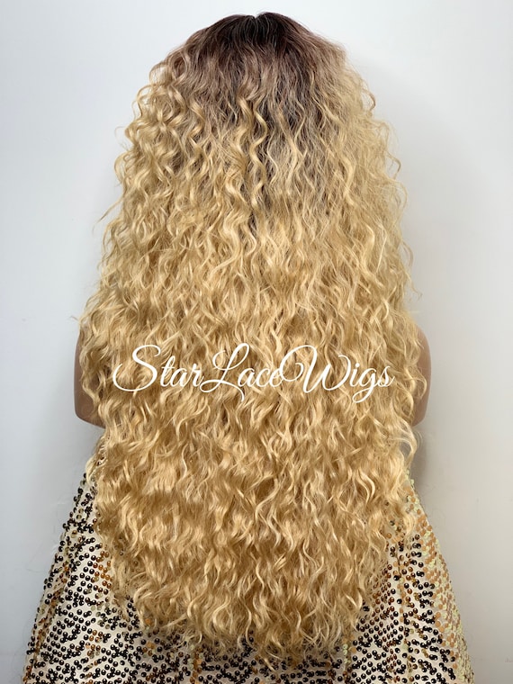 Blonde curly cosplay wig deals
