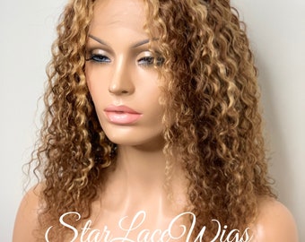 Highlights Human Hair Wigs For Women Curly Lace Front Wig Brazilian Natural Looking Wigs Alopecia Chemo Wigs