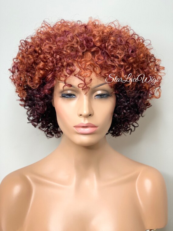 Perruque afro rouge