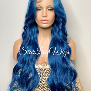 Blue clearance wig etsy