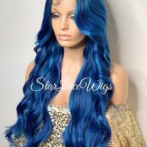 Blue wig etsy hotsell
