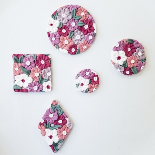 In The Garden - Clay Pet Tag - Floral - Flowers